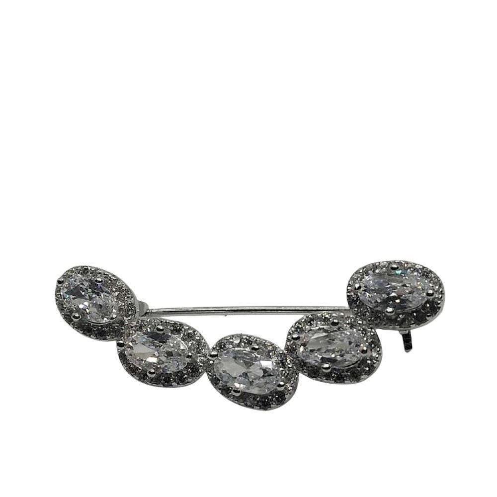 Brosa din Argint 925 Semicerc cu Zirconii-1