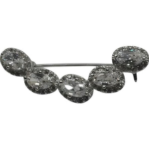 Brosa din Argint 925 Semicerc cu Zirconii-0