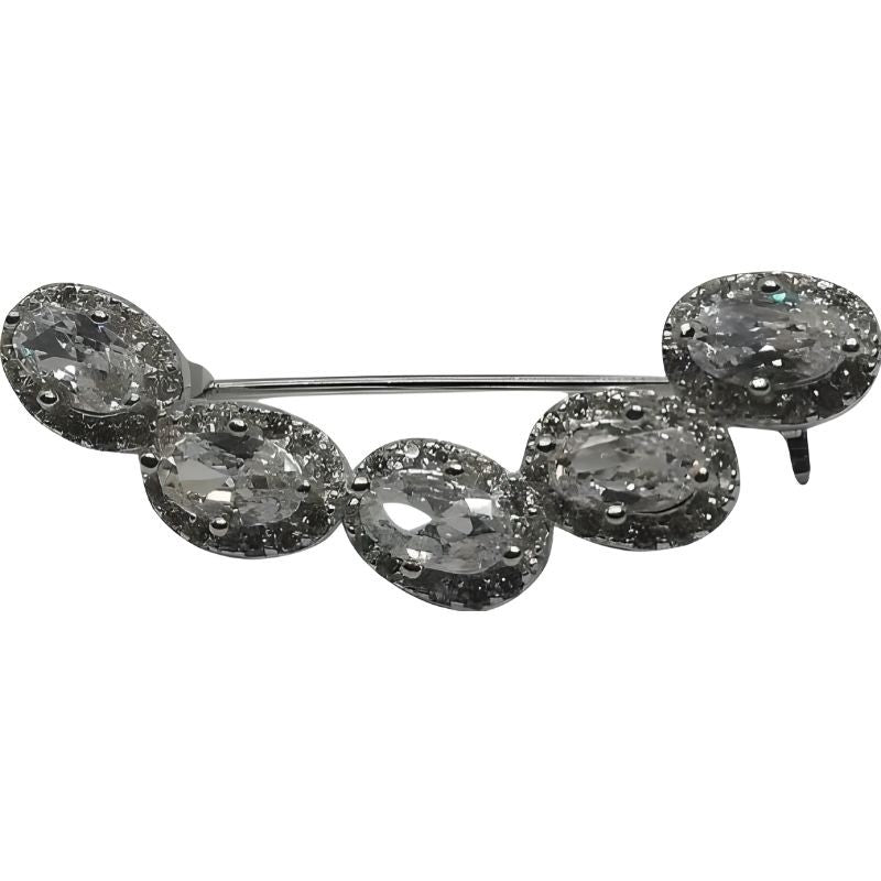 Brosa din Argint 925 Semicerc cu Zirconii-0