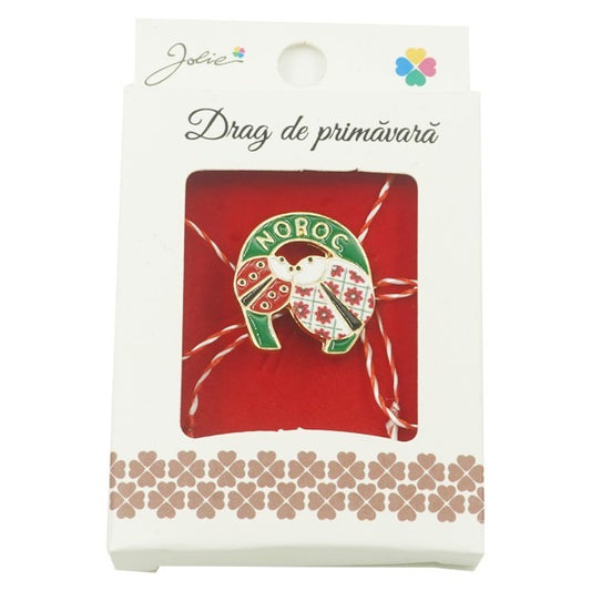 Brosa Mica in Cutie Jolie model Doua Buburuze in Potcoava (Noroc)-1