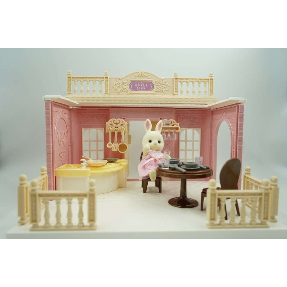 Bucatarie pentru papusi cu mobilier si figurina-3