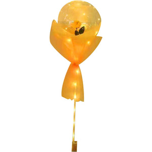 Buchet Decorativ, Flippy, Trandafir in Balon cu Lumini Led, Diametru 35 cm, 2 x Baterii AA (neincluse), Sampanie-0