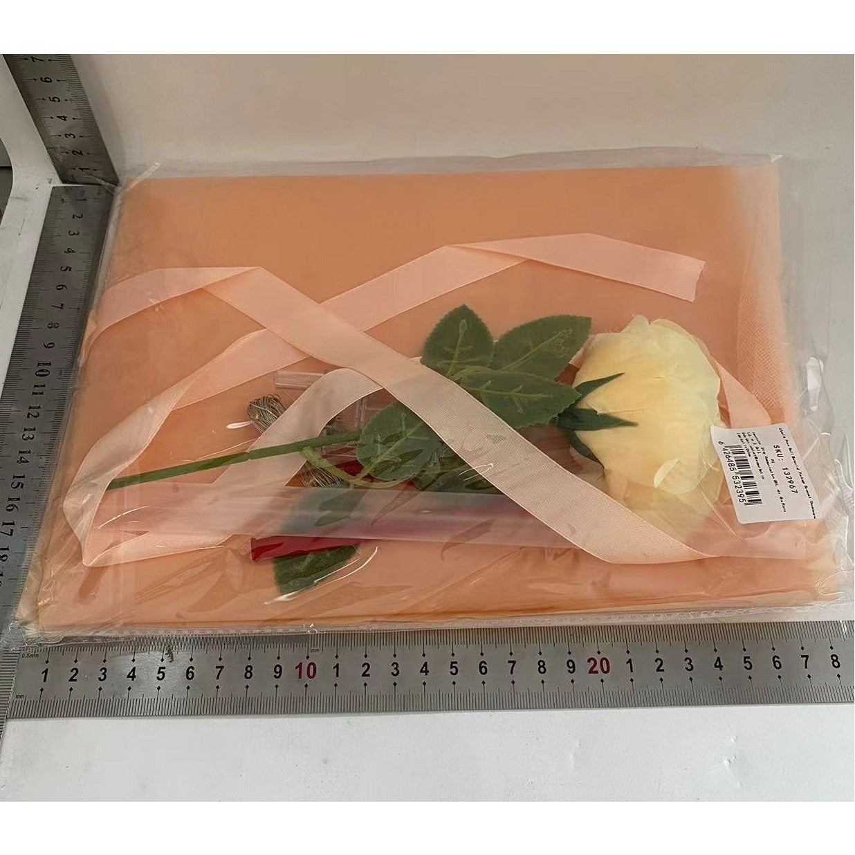 Buchet Decorativ, Flippy, Trandafir in Balon cu Lumini Led, Diametru 35 cm, 2 x Baterii AA (neincluse), Sampanie-6