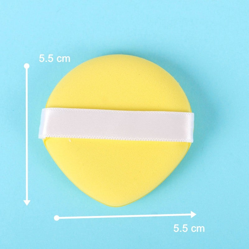 Burete de Machiaj Triunghi Flippy, Reutilizabili, Utilizare Umeda sau Uscata, 5.5 x 5.5 x 0.9 cm, Powder Puff, Galben-1