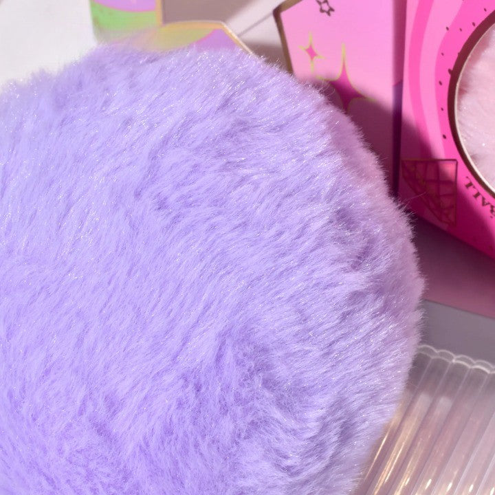 Aplicator pentru Iluminator/Pudra, Tip Buretel Pufos, Kevin & Coco, 9.6 x 9.6 x 7.2cm, Mov-3