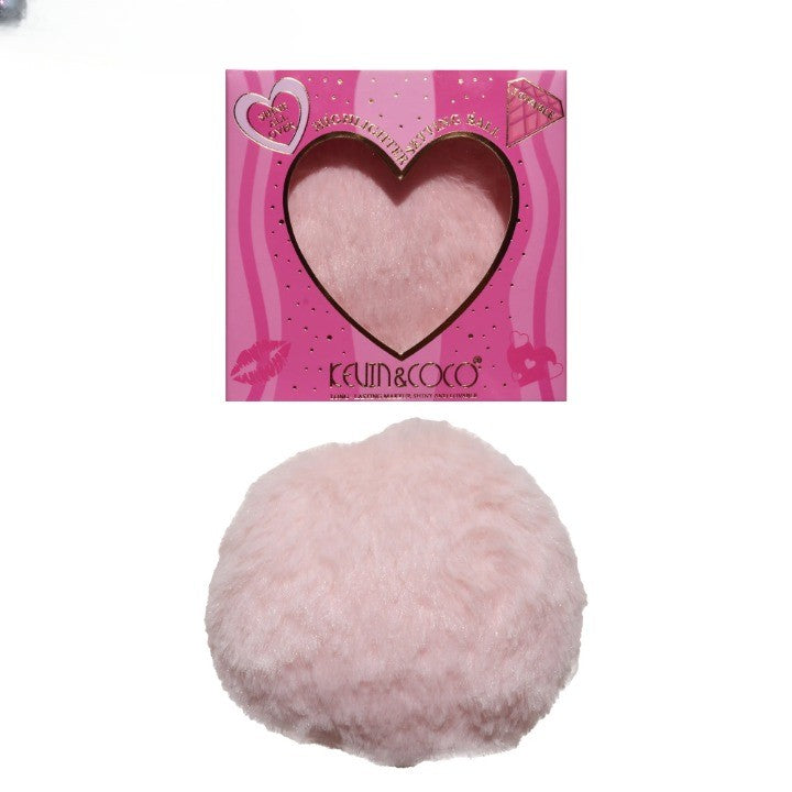 Aplicator pentru Iluminator/Pudra, Tip Buretel Pufos, Kevin & Coco, 9.6 x 9.6 x 7.2cm, Roz-2