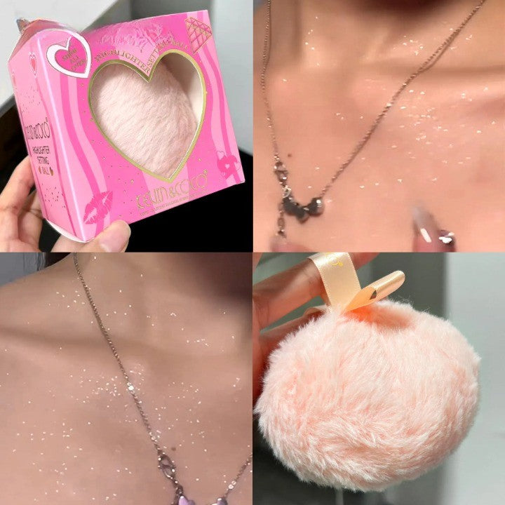 Aplicator pentru Iluminator/Pudra, Tip Buretel Pufos, Kevin & Coco, 9.6 x 9.6 x 7.2cm, Roz-4