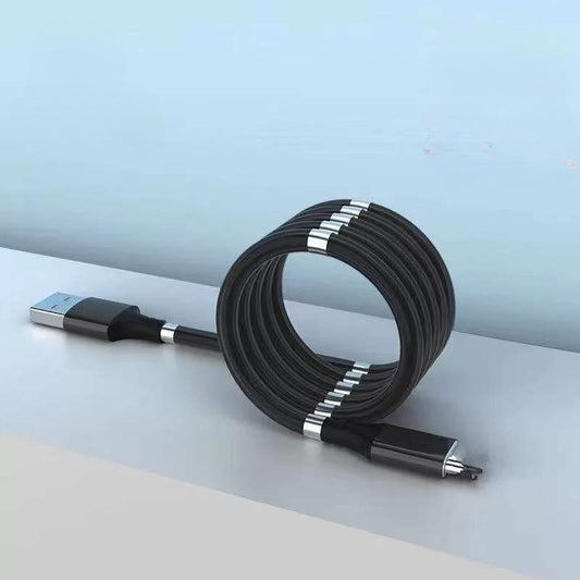 Cablu de incarcare rapida, Flippy, Type C, cu absorbtie magnetica, 1 m, Negru-1