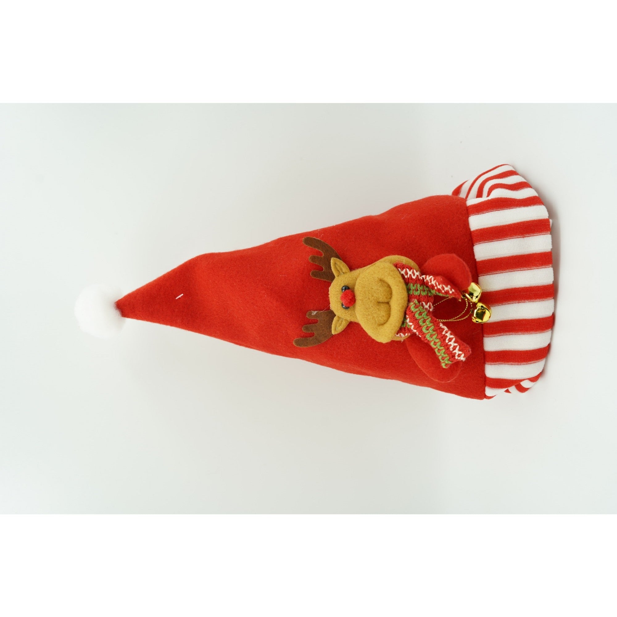 Caciulita de Mos Craciun, Flippy,cu model de Ren, rosie, marime universala, material textil-2