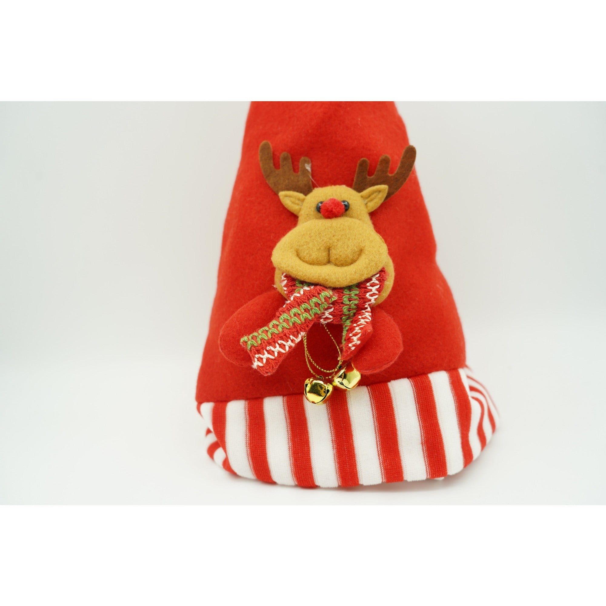 Caciulita de Mos Craciun, Flippy,cu model de Ren, rosie, marime universala, material textil-3