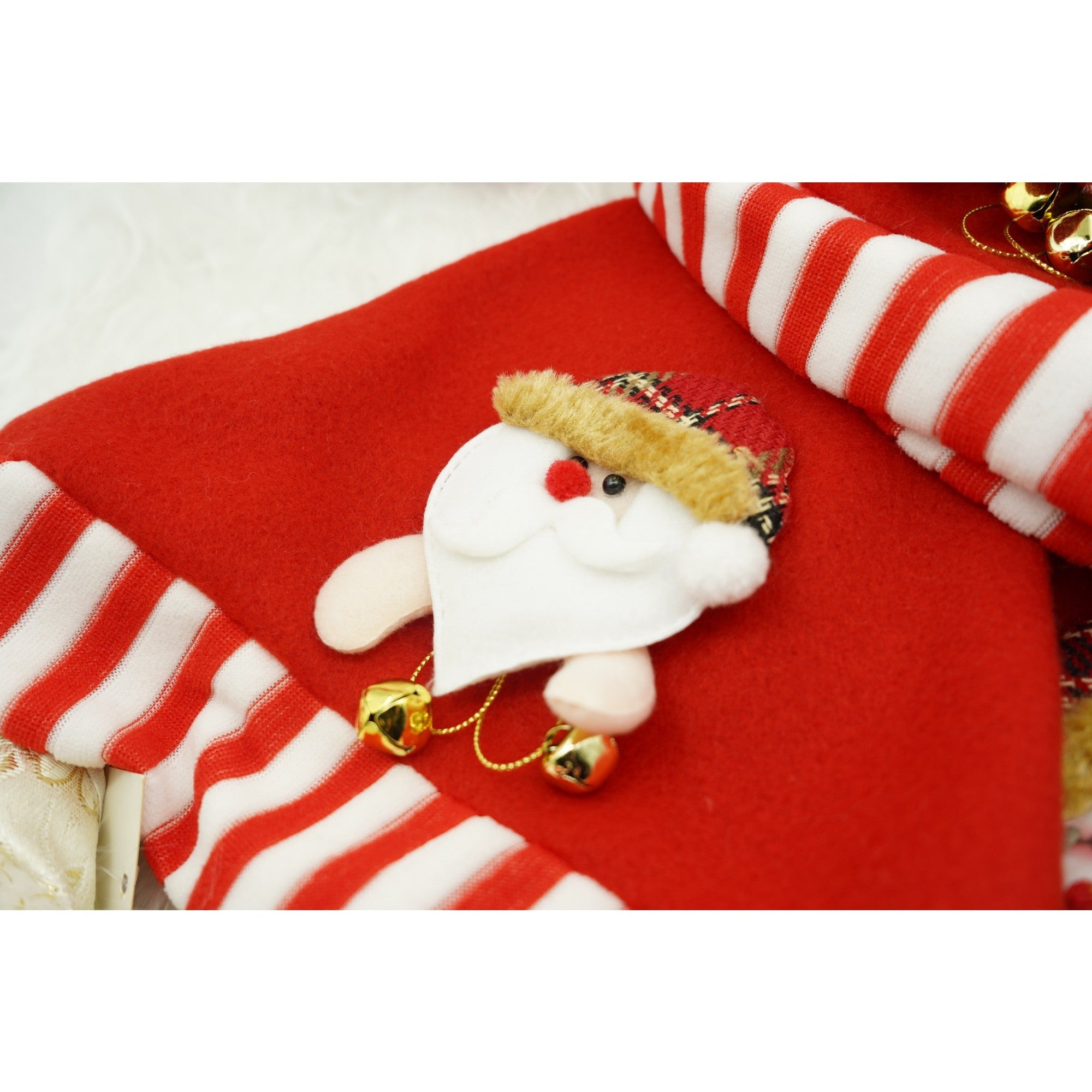 Caciulita de Mos Craciun, Flippy,cu ornament de Mos Craciun, rosie, marime universala, material textil-3