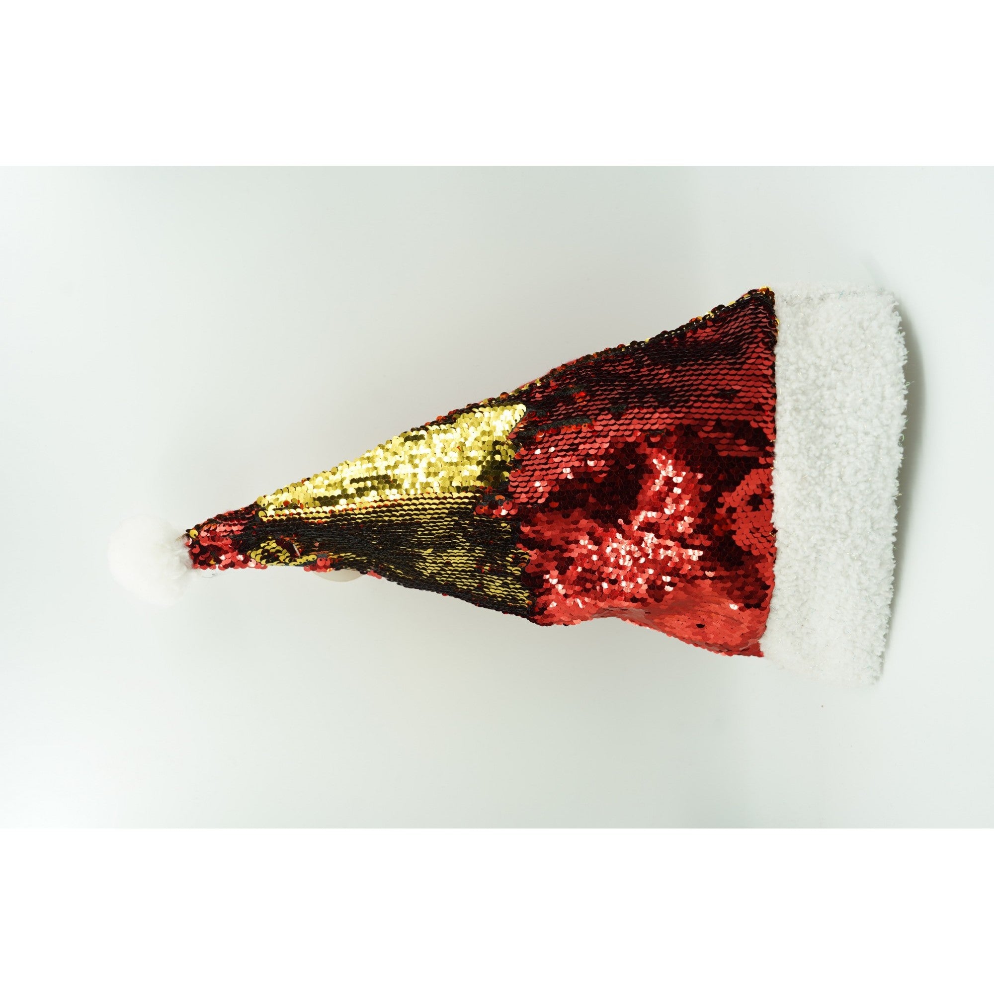 Caciulita de Mos Craciun, Flippy,cu strasuri, in 2 culori, rosie - aurie, marime universala, material textil-1