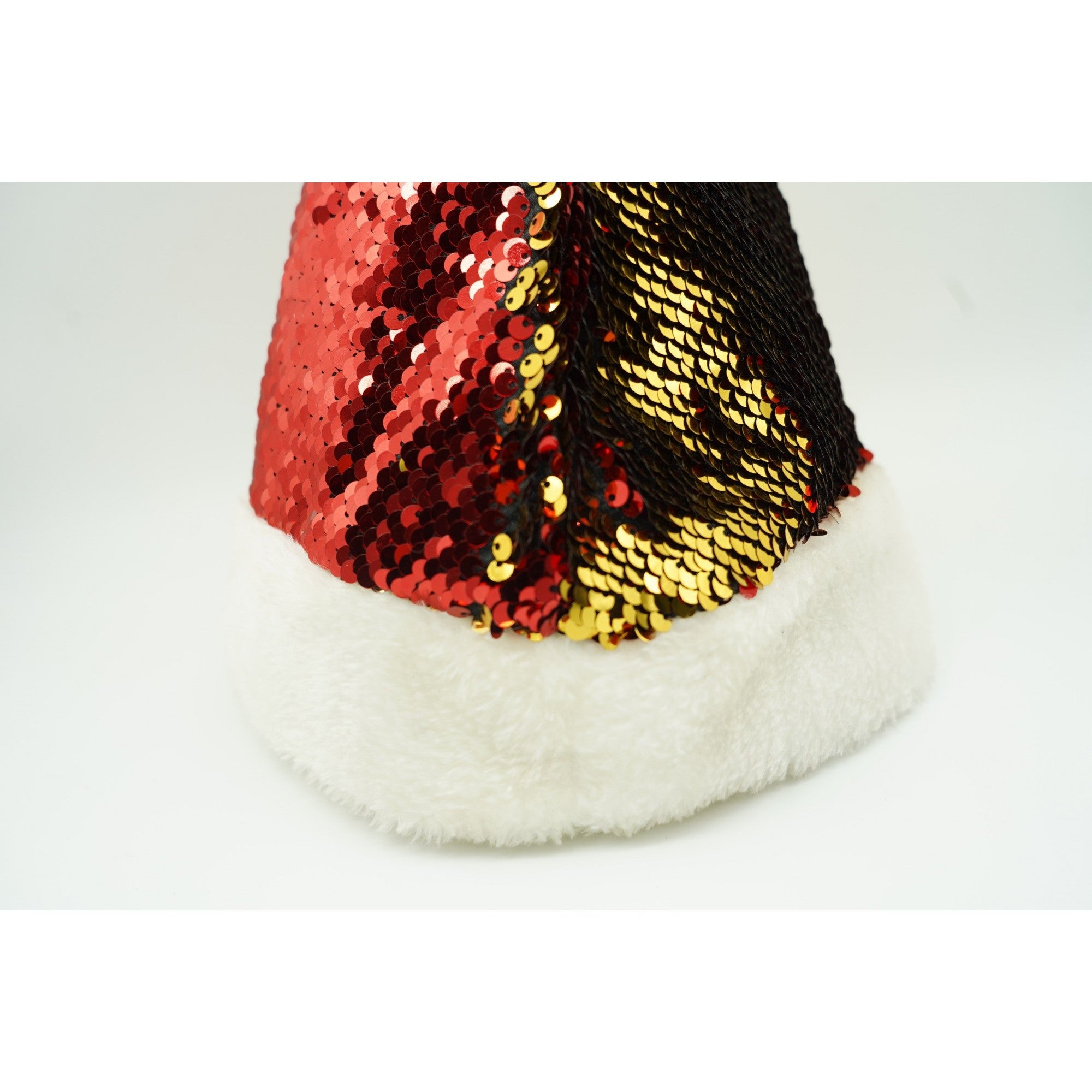 Caciulita de Mos Craciun, Flippy,cu strasuri, in 2 culori, rosie - aurie, marime universala, material textil-4