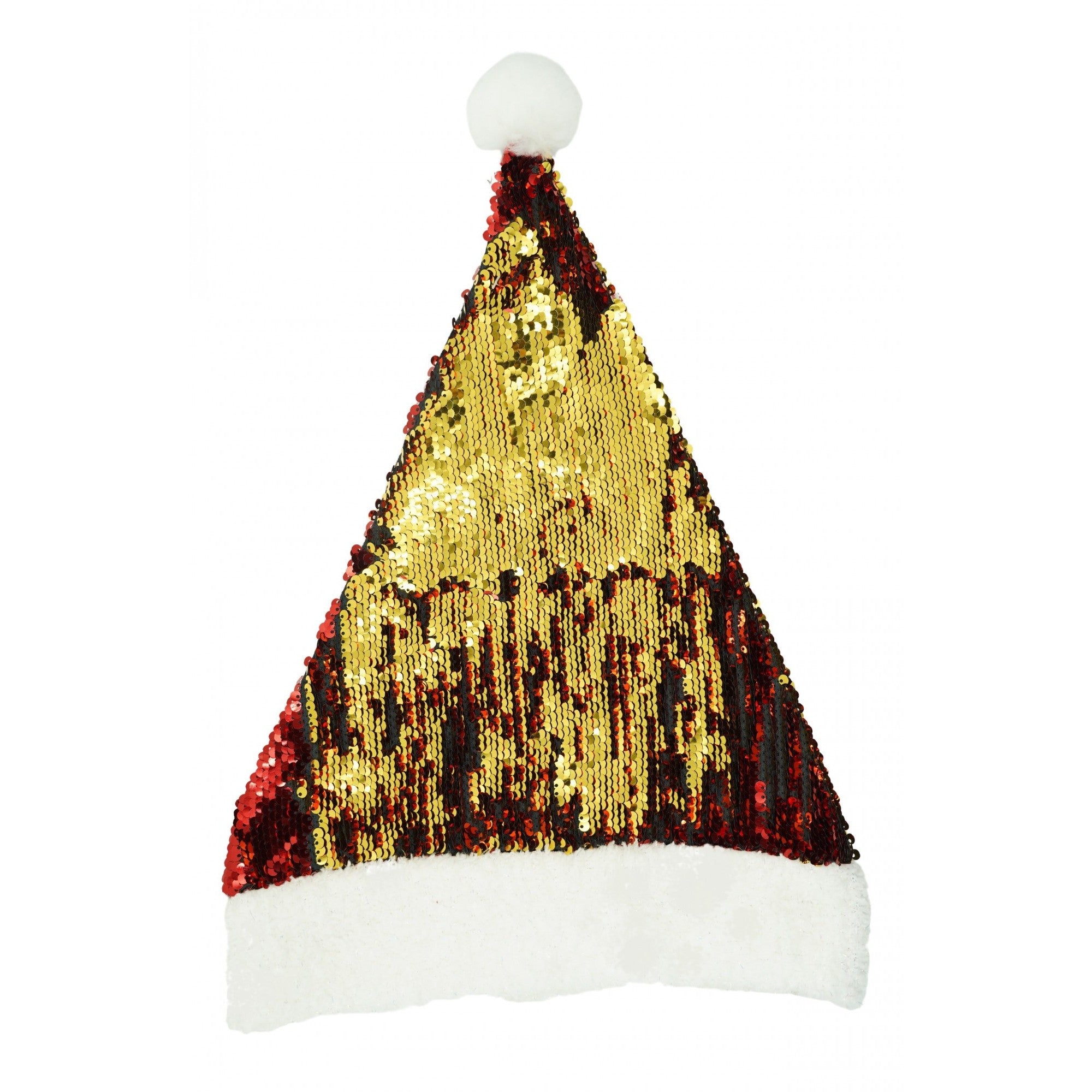Caciulita de Mos Craciun, Flippy,cu strasuri, in 2 culori, rosie - aurie, marime universala, material textil-0