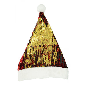 Caciulita de Mos Craciun, Flippy,cu strasuri, in 2 culori, rosie - aurie, marime universala, material textil-0
