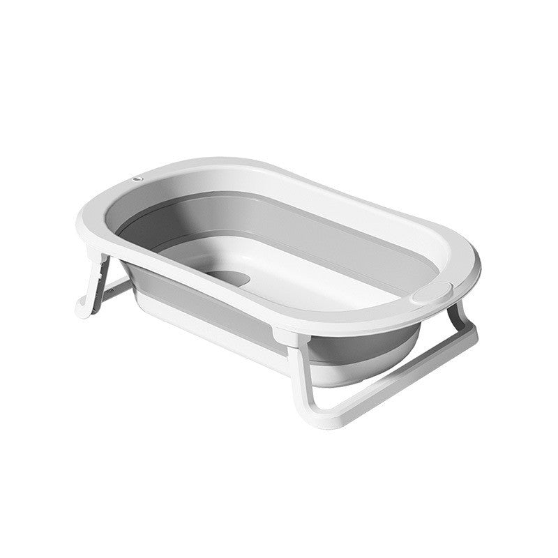 Cada de Baie Pliabila, Flippy, cu Suport, Indicator de Temperatura, 0-8 Ani, din PP+TPR, 45 l Capacitate, 80 x 50 x 23 cm, Gri-2