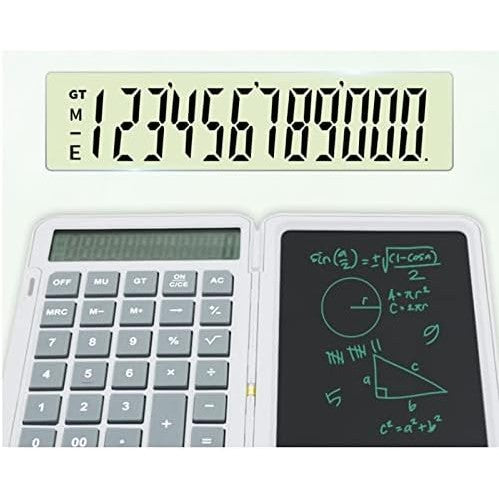 Calculator de Mana Reincarcabil cu Tabla de Scris, Flippy, Calculator Portabil, Ecran LCD, Afisaj cu 12 Cifre, Ecran de 15 cm, Culoare Alb-4