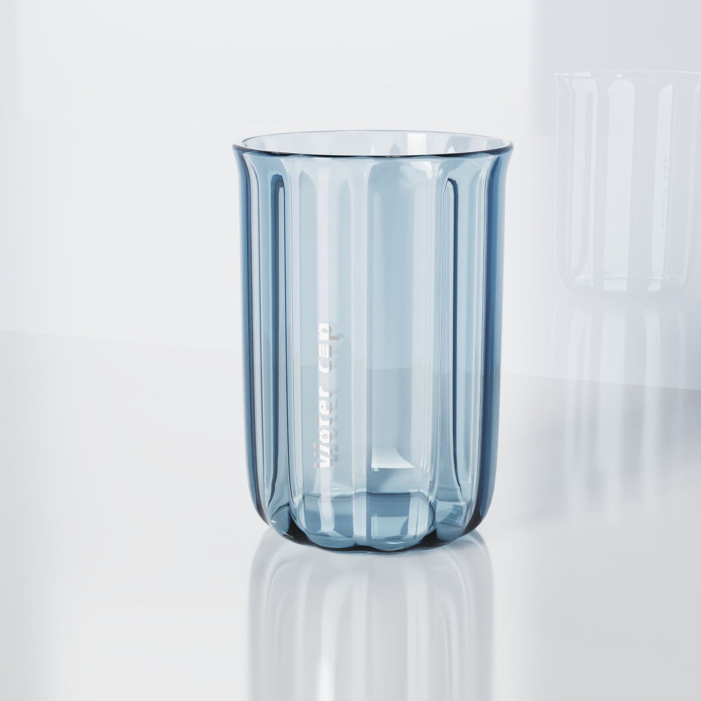 Cana de Apa pentru Clatit, Flippy, pentru Periuta de Dinti, 200 ml, 10.4 x 7.3 cm, Albastru Transparent-3