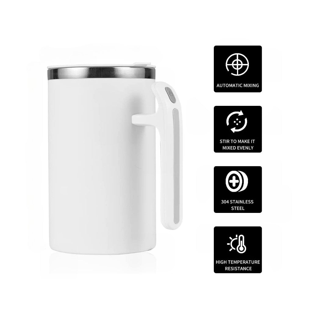 Cana portabila cu mixer incorporat, Flippy, pe baterii, 380 ml, alb-5