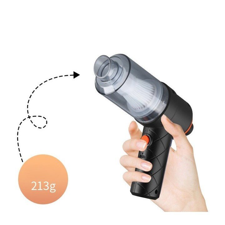 Aspirator Portabil fara Fir, Flippy, Tip Pistol 2 in 1, Suflare si Aspirare, Incarcare USB, Pentru Casa si Masina, Autonomie 30 min, Negru-1