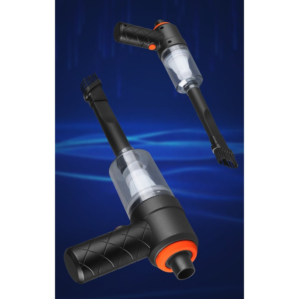 Aspirator Portabil fara Fir, Flippy, Tip Pistol 2 in 1, Suflare si Aspirare, Incarcare USB, Pentru Casa si Masina, Autonomie 30 min, Negru-2