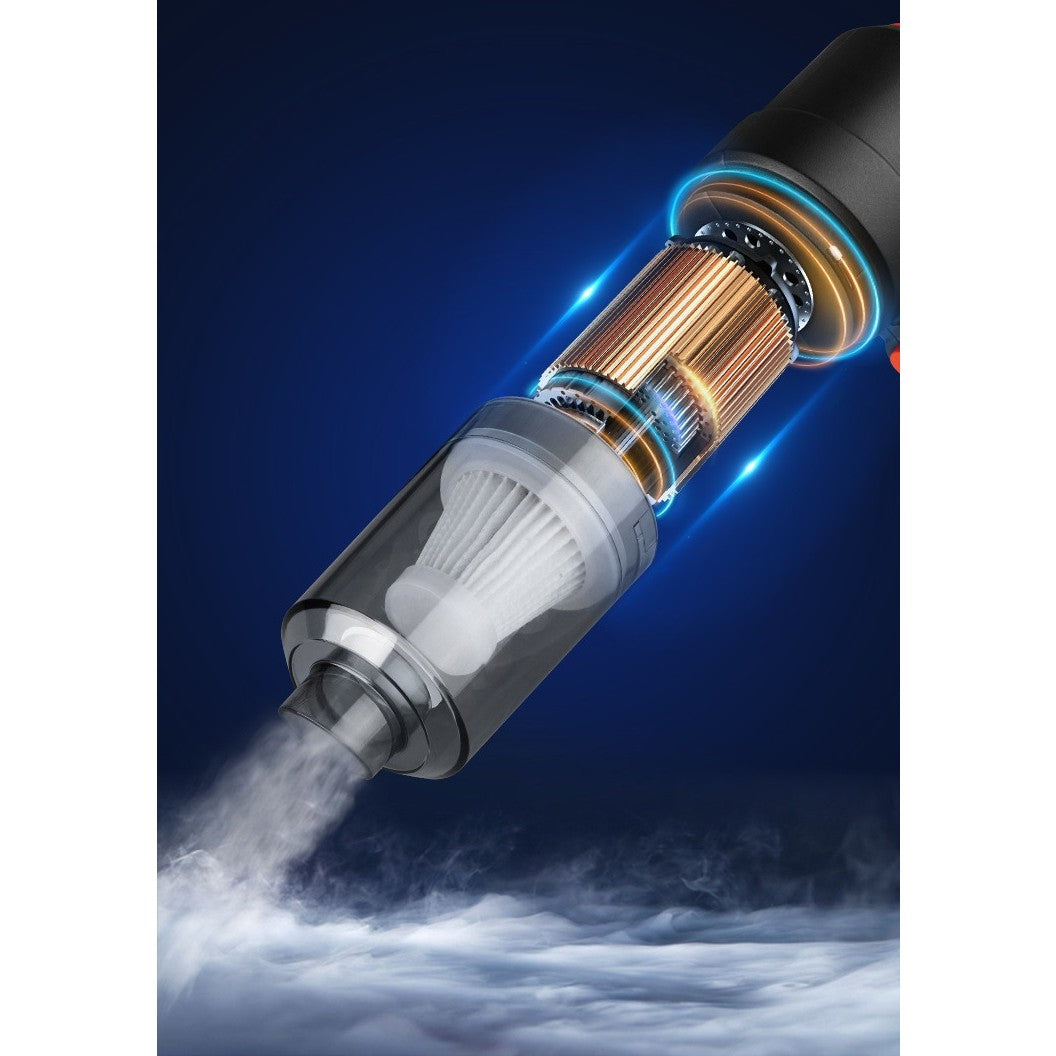 Aspirator Portabil fara Fir, Flippy, Tip Pistol 2 in 1, Suflare si Aspirare, Incarcare USB, Pentru Casa si Masina, Autonomie 30 min, Negru-3