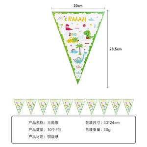 Banner Happy Birthday, Stegulete, Flippy, Model Dinozauri, Multicolor-0