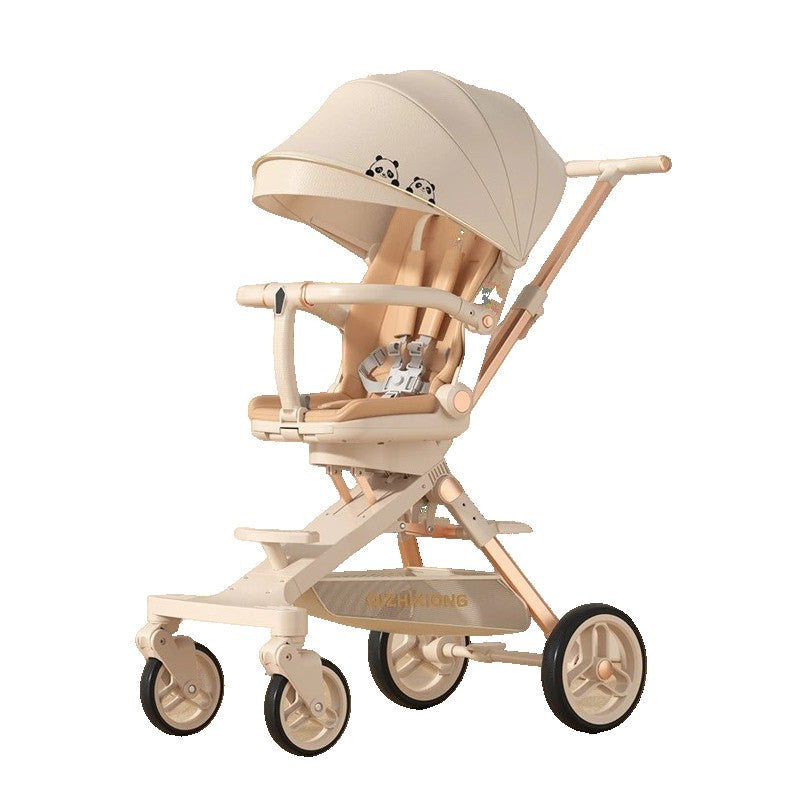 Carucior Sport Flippy 3in1, 6-36 Luni, Pliabil, Tavita pentru Masa, Centura de Siguranta, Roti 360, Suport Pahar, Copertina pentru Soare, Crem