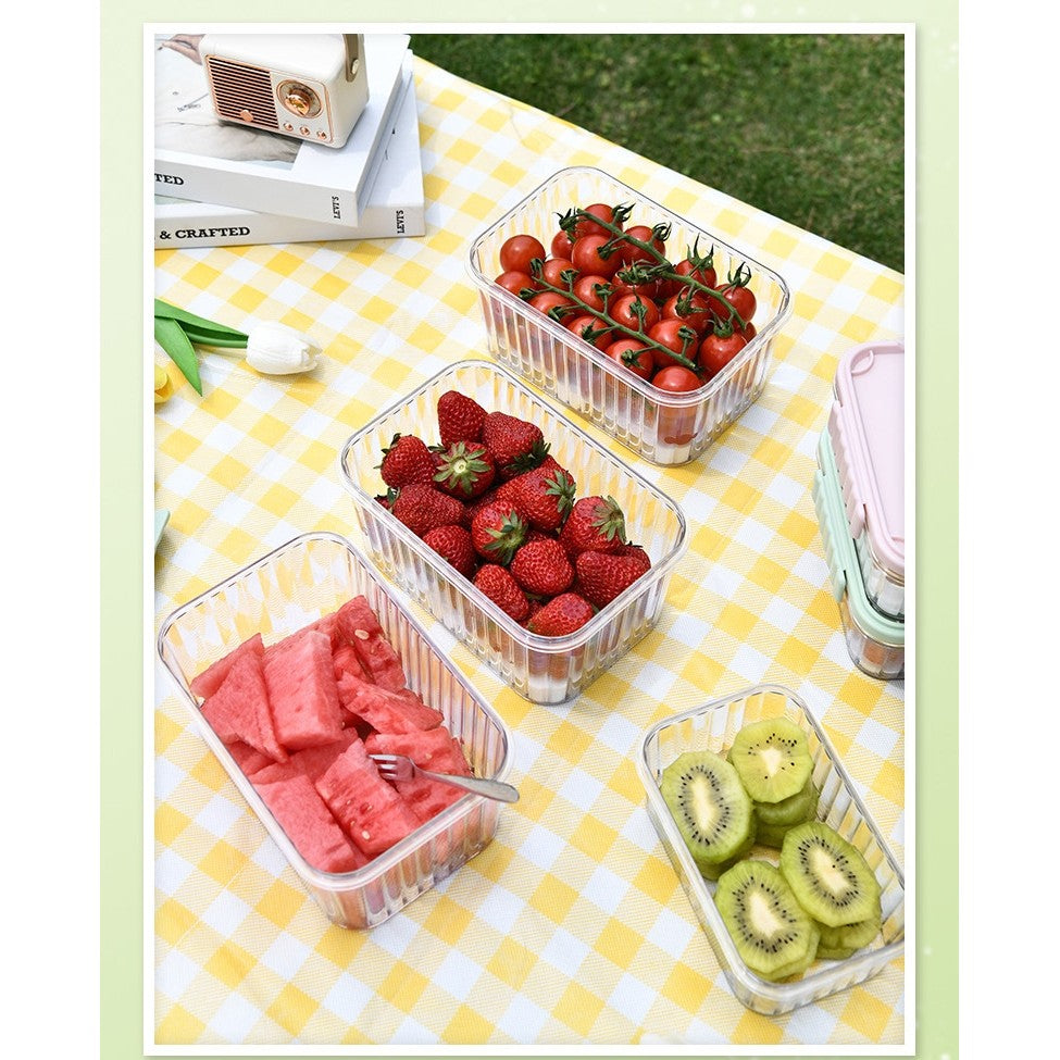 Caserola portabila pentru mancare fresh Flippy, 1500 ml, 2 furculite,10 x 13.5 x 20 cm, 2 capace detasabile pentru congelator, etans, spatiu pentru tacamuri, maner, material plastic, rezistent la temperaturi ridicate, transparent-4