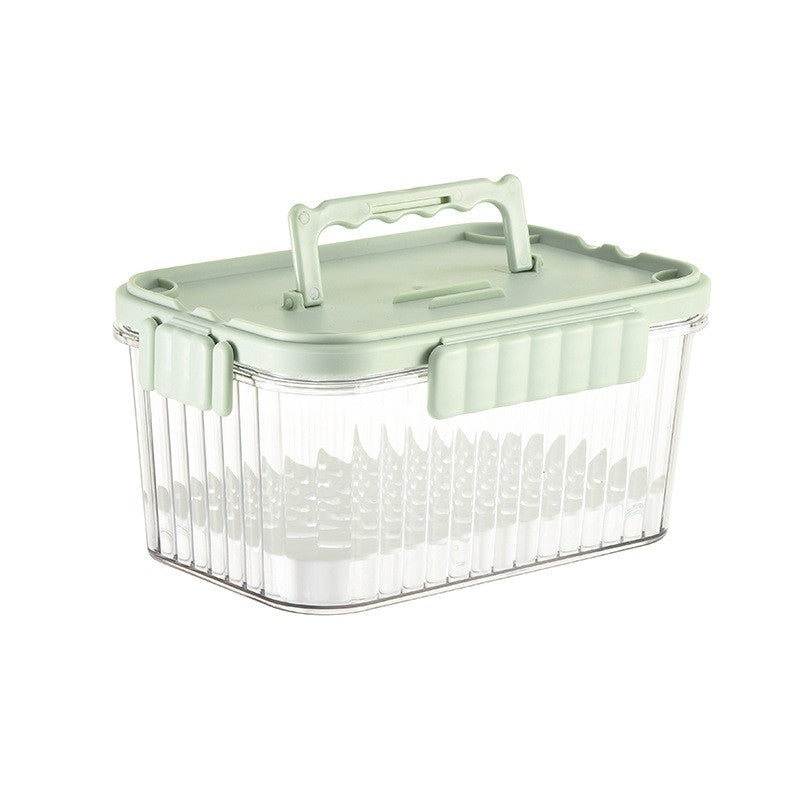 Caserola portabila pentru mancare fresh Flippy, 550 ml, furculita pentru fructe, 7 x 11.5 x 16 cm, capac detasabil pentru congelator, etans, spatiu pentru tacamuri, maner, material plastic, rezistent la temperaturi ridicate, transparent-0