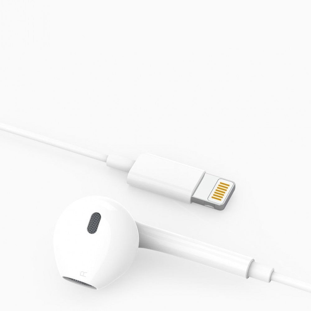 Casti Audio cu Microfon si cu Port Lightning WUW-R32 compatibile iPhone, Alb-5