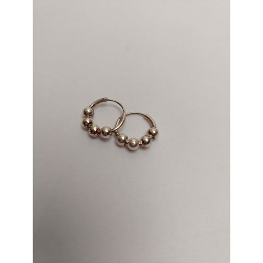 Cercei Argint 925 Creole 12 mm cu 4 Bilute, Jolie Silver, 1.6g, 1 cm x 1 cm-1
