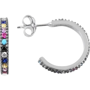 Cercei Argint 925 Creole cu Pietre Colorate-0