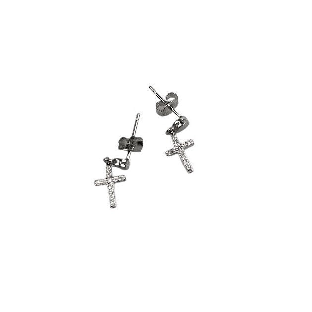 Cercei Argint 925 Cruce cu Pietre-2