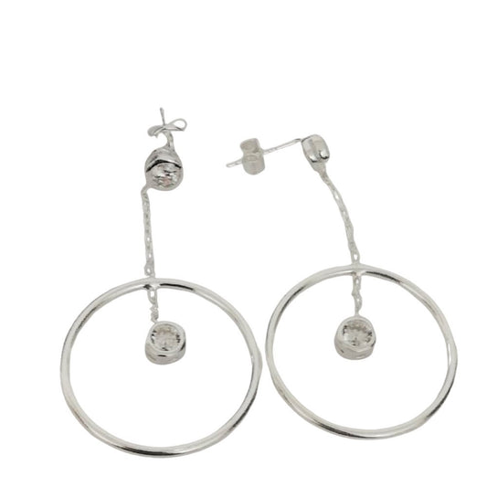 Cercei Argint 925 cu Lantisor si Cerc 23 mm-1
