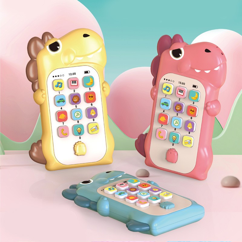 Jucarie Interactiva, Flippy, Telefon Inteligent, Model Dinozaur, Functii Educative, Muzicale si Voce, 4-6 ani, 19 x 11.5 cm, din Plastic, Multicolor-1