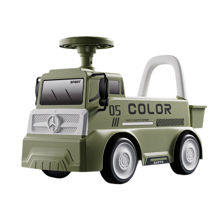 Mașinuță pentru copii, Flippy, 3 ani, Model Camion, Sport, Claxon, Cutie Depozitare, 62x26x40 cm, Verde-0
