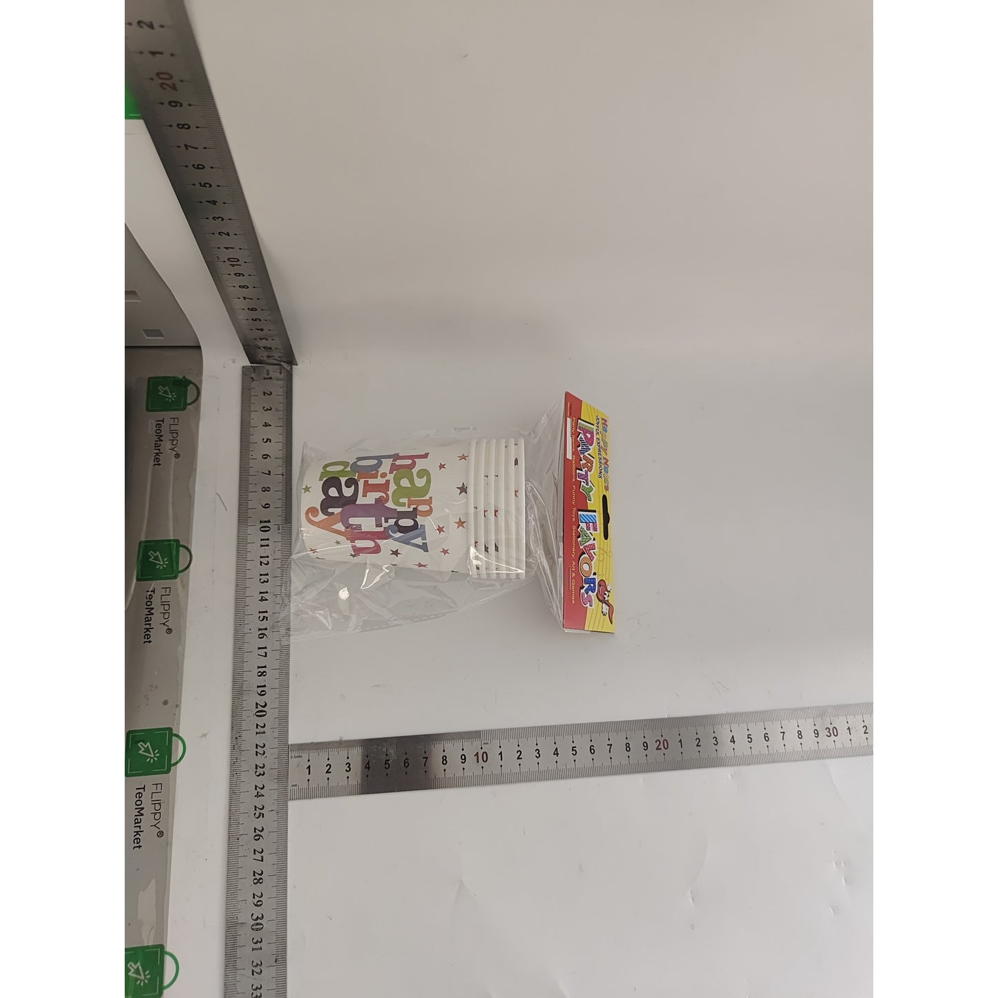 Set 6 Pahare de Carton Happy Birthday, Flippy, Model Multicolor, Tematica Aniversare-1
