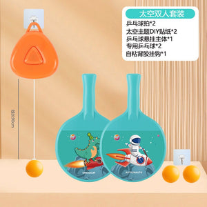 Set Palete pentru Tenis de Masa, Flippy, pentru Copii, Accesoriu de Agatat Inclus, 2 Mingi, Design Animat, Albastru-0