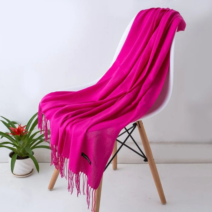 Esarfa din casmir, 190x65 cm -Ciclam
