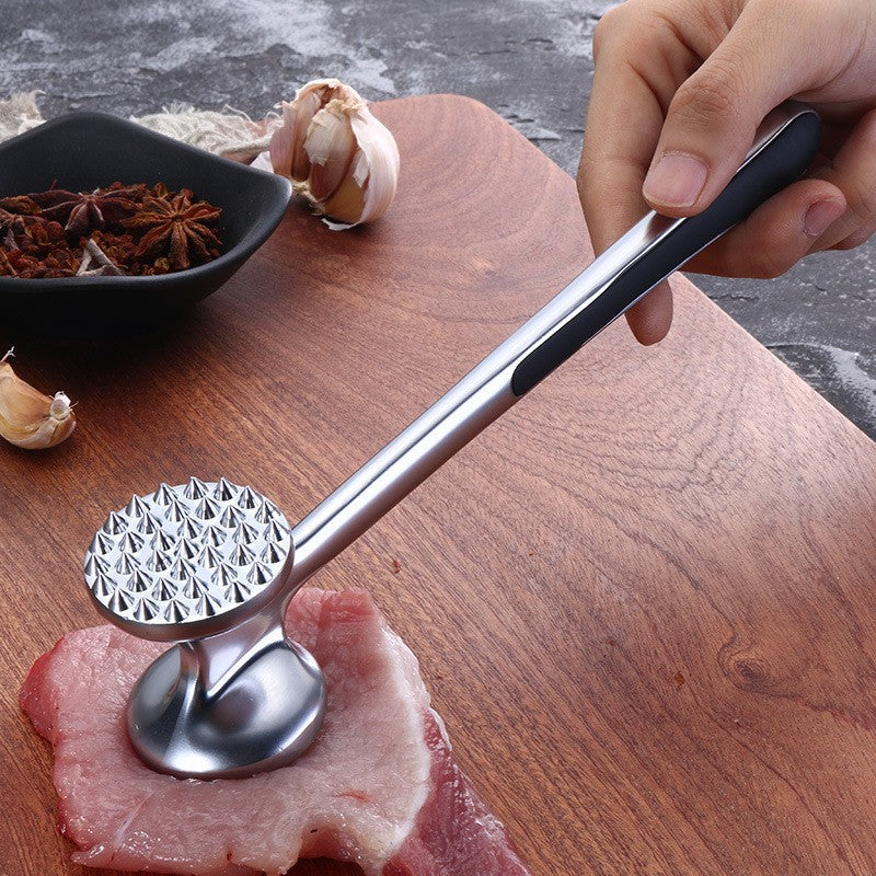 Ciocan pentru snitele si carne Flippy, din aliaj de zinc, maner antialunecare, doua capete, 22 cm, argintiu-5