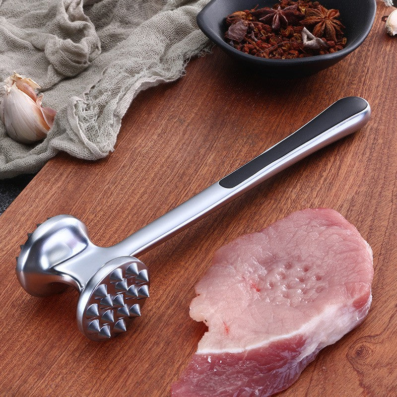 Ciocan pentru snitele si carne Flippy, din aliaj de zinc, maner antialunecare, doua capete, 22 cm, argintiu-6