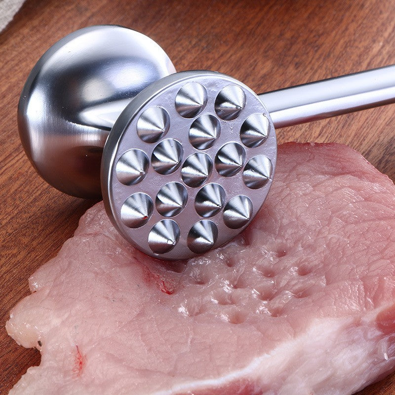 Ciocan pentru snitele si carne Flippy, din aliaj de zinc, maner antialunecare, doua capete, 22 cm, argintiu-7