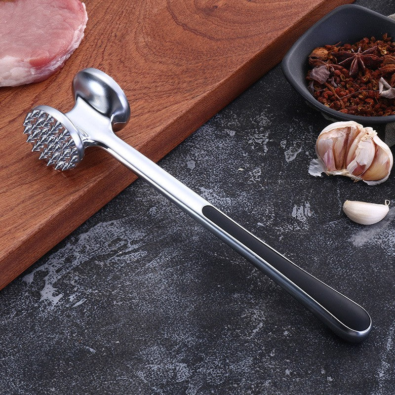 Ciocan pentru snitele si carne Flippy, din aliaj de zinc, maner antialunecare, doua capete, 22 cm, argintiu-8