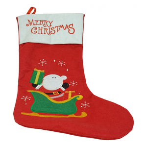 Ciorap Cadouri,Flippy,cu model Mos Craciun, rosu, marimea 19x38 cm, textil, interior-0