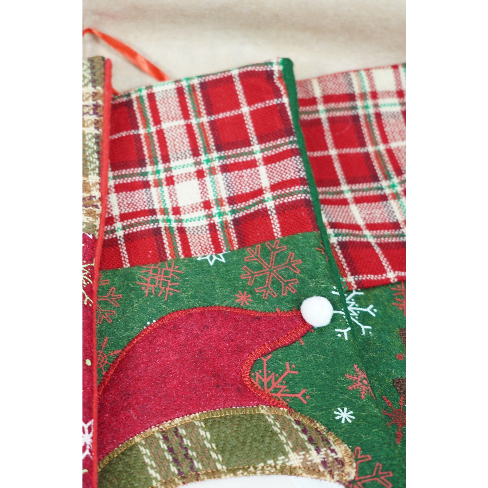 Ciorap Cadouri, Flippy,cu model Mos Craciun,verde, marimea 20x40 cm, textil, interior-3