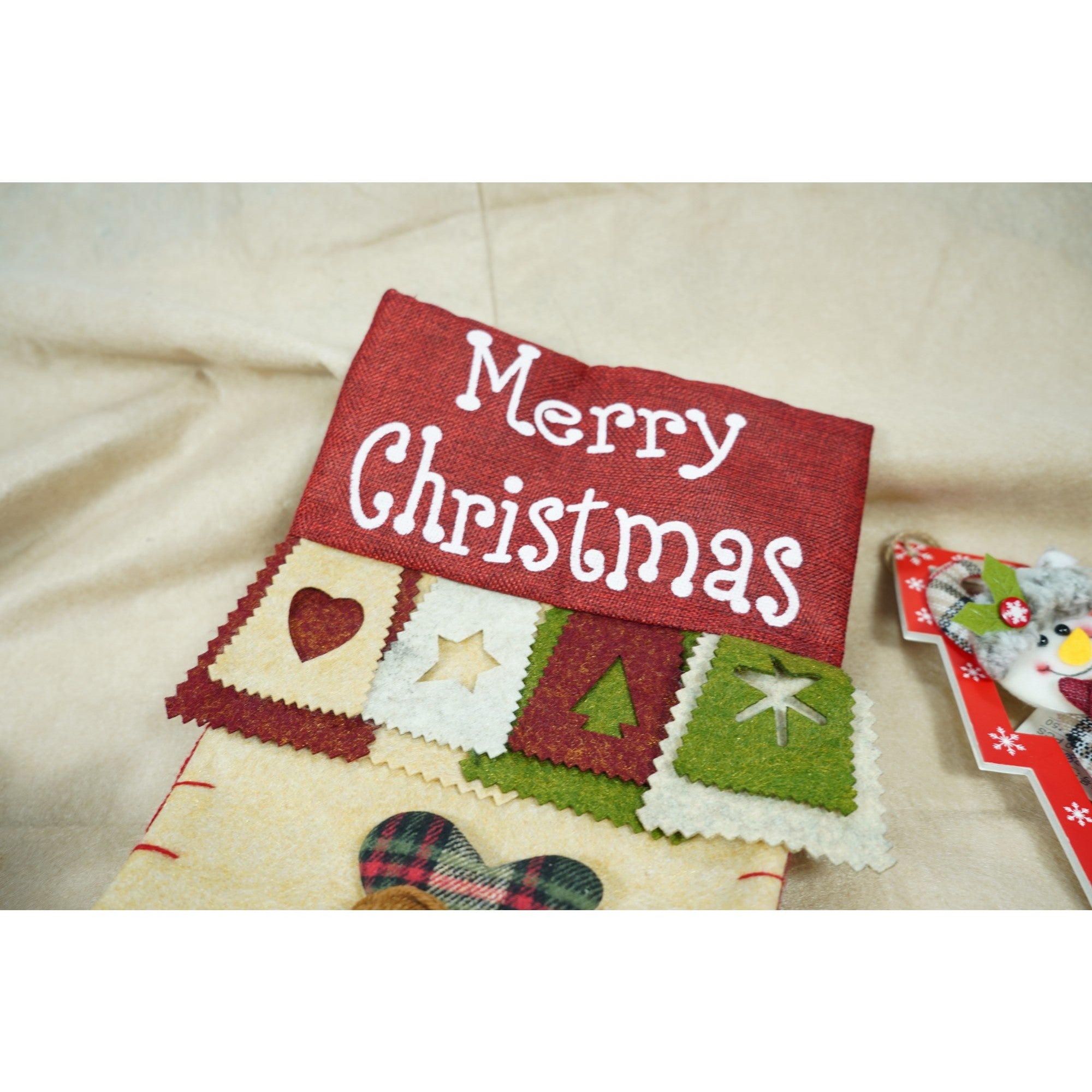 Ciorap Cadouri, Flippy,cu model om de zapada,crem, marimea 20x40 cm, textil, interior-3