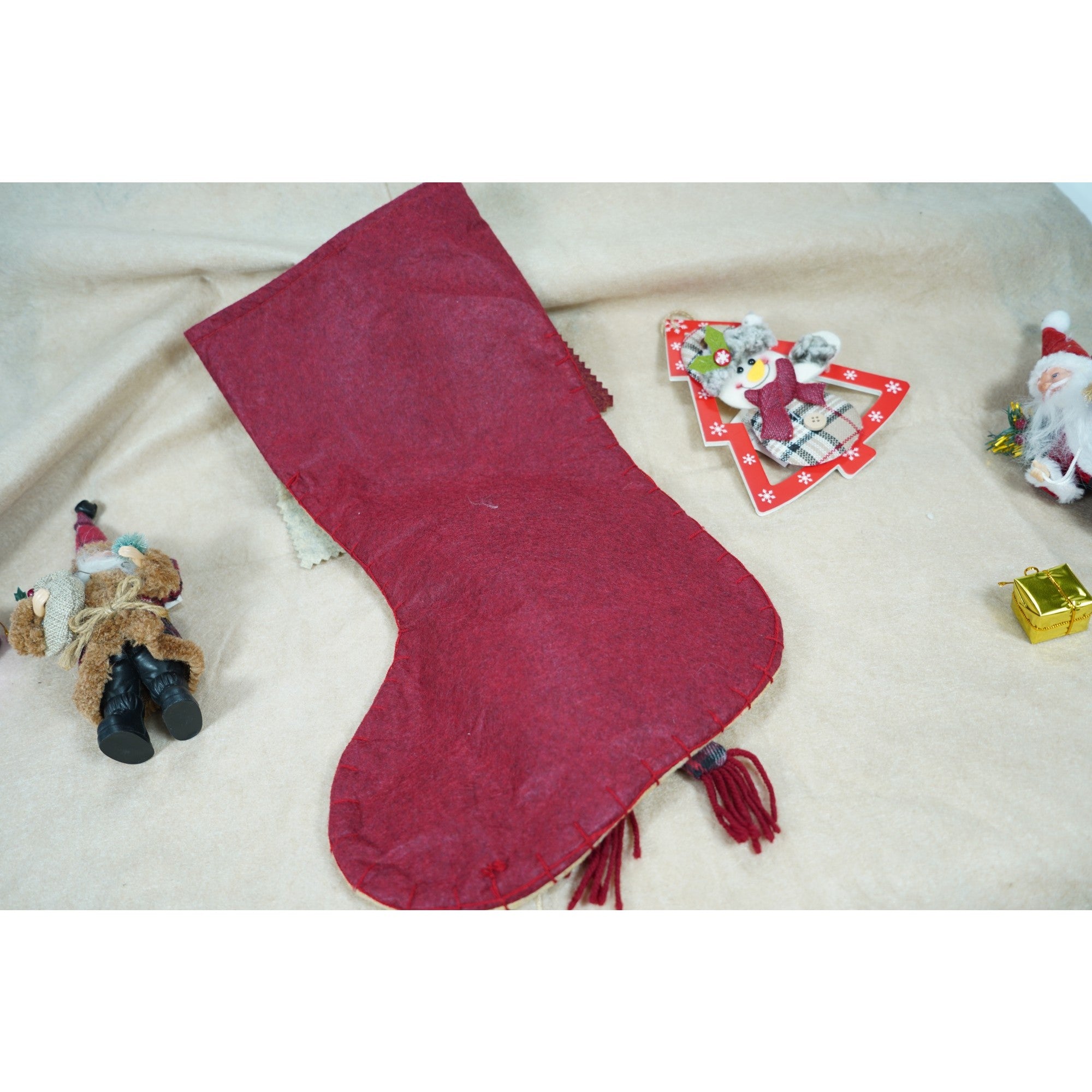 Ciorap Cadouri, Flippy,cu model om de zapada,crem, marimea 20x40 cm, textil, interior-4