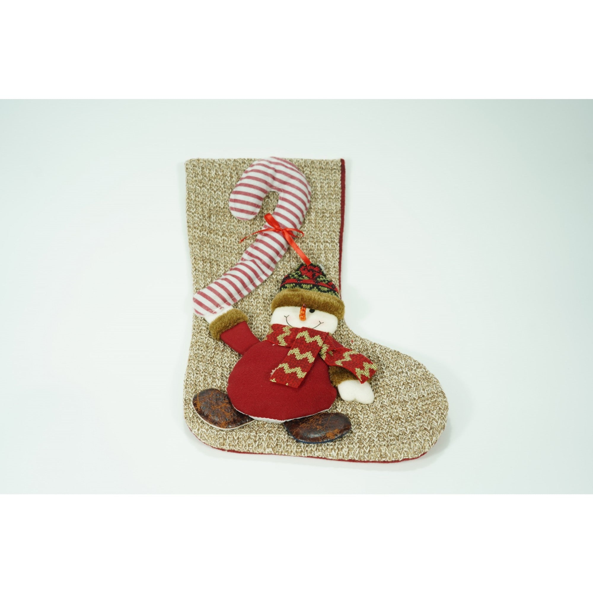 Ciorap Cadouri,Flippy,cu model om de zapada,maro, marimea 20x45 cm, textil, interior-1