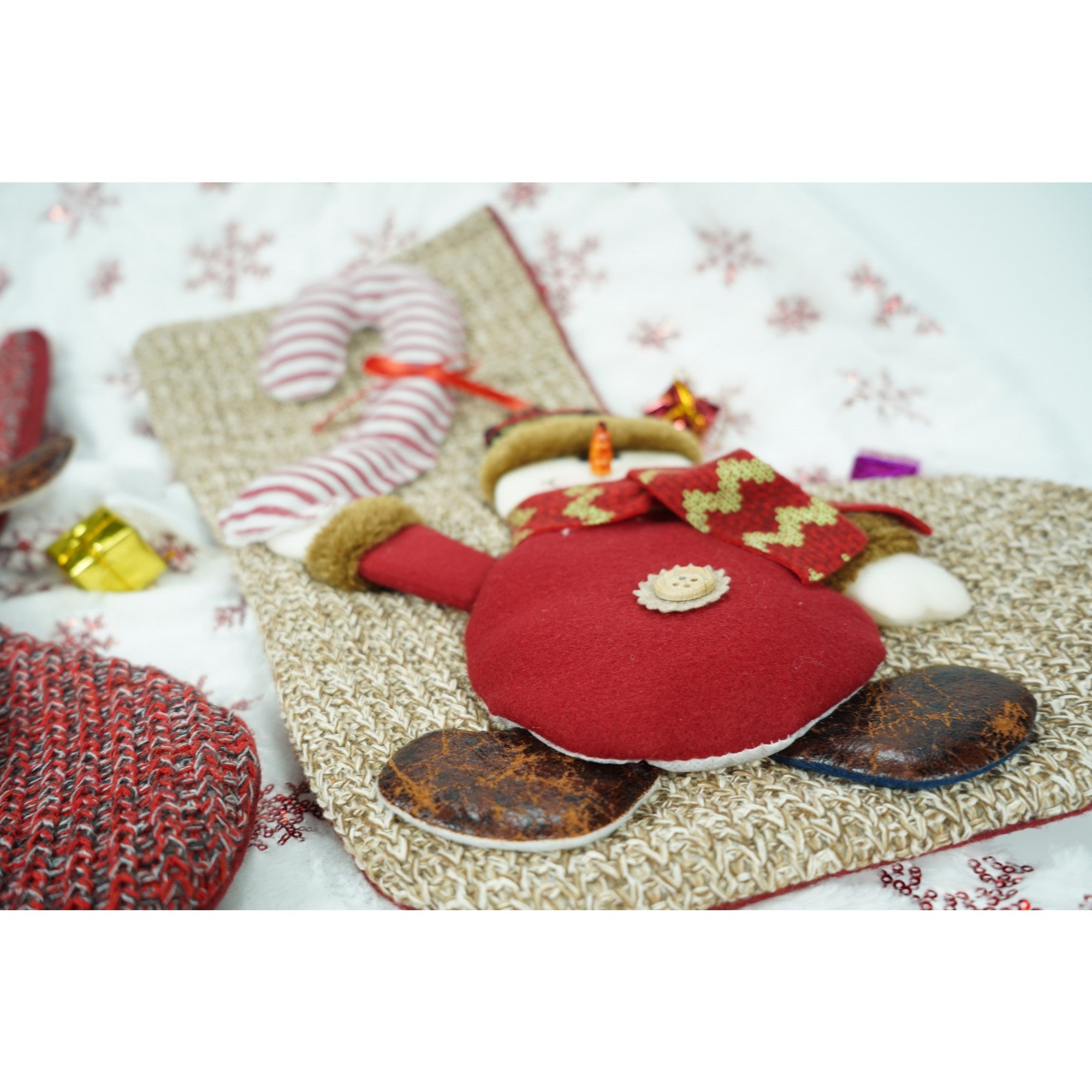 Ciorap Cadouri,Flippy,cu model om de zapada,maro, marimea 20x45 cm, textil, interior-2